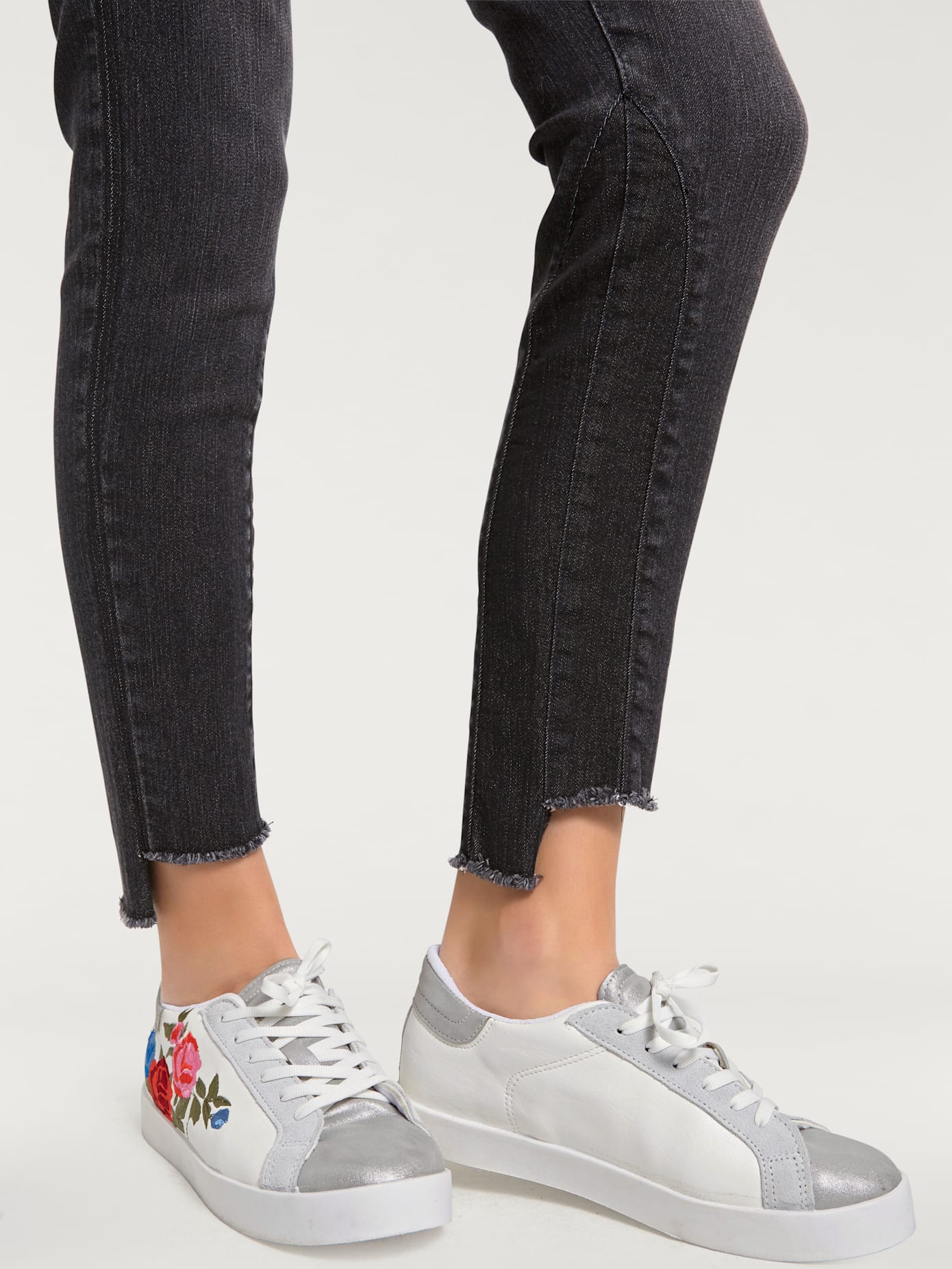 Jeans effet ventre plat longueur 7/8