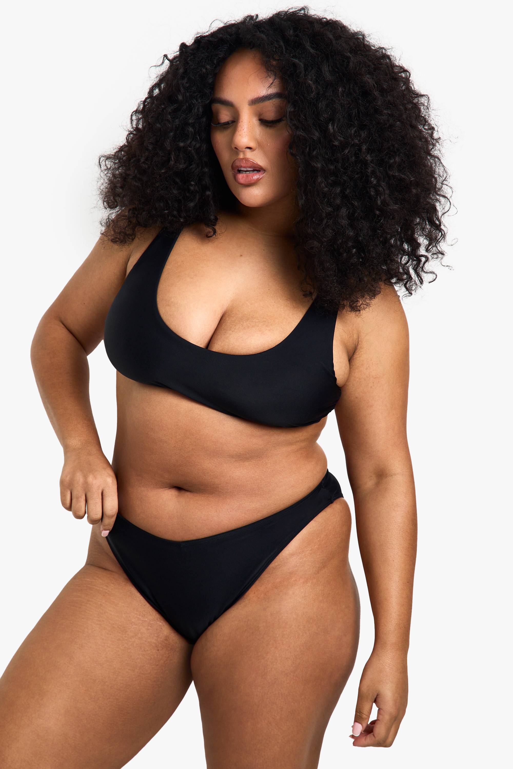 boohoo Top Bikini Court Essentials Plus Swimwear