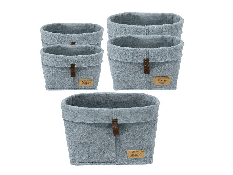 Set van 5 vilten manden Feli