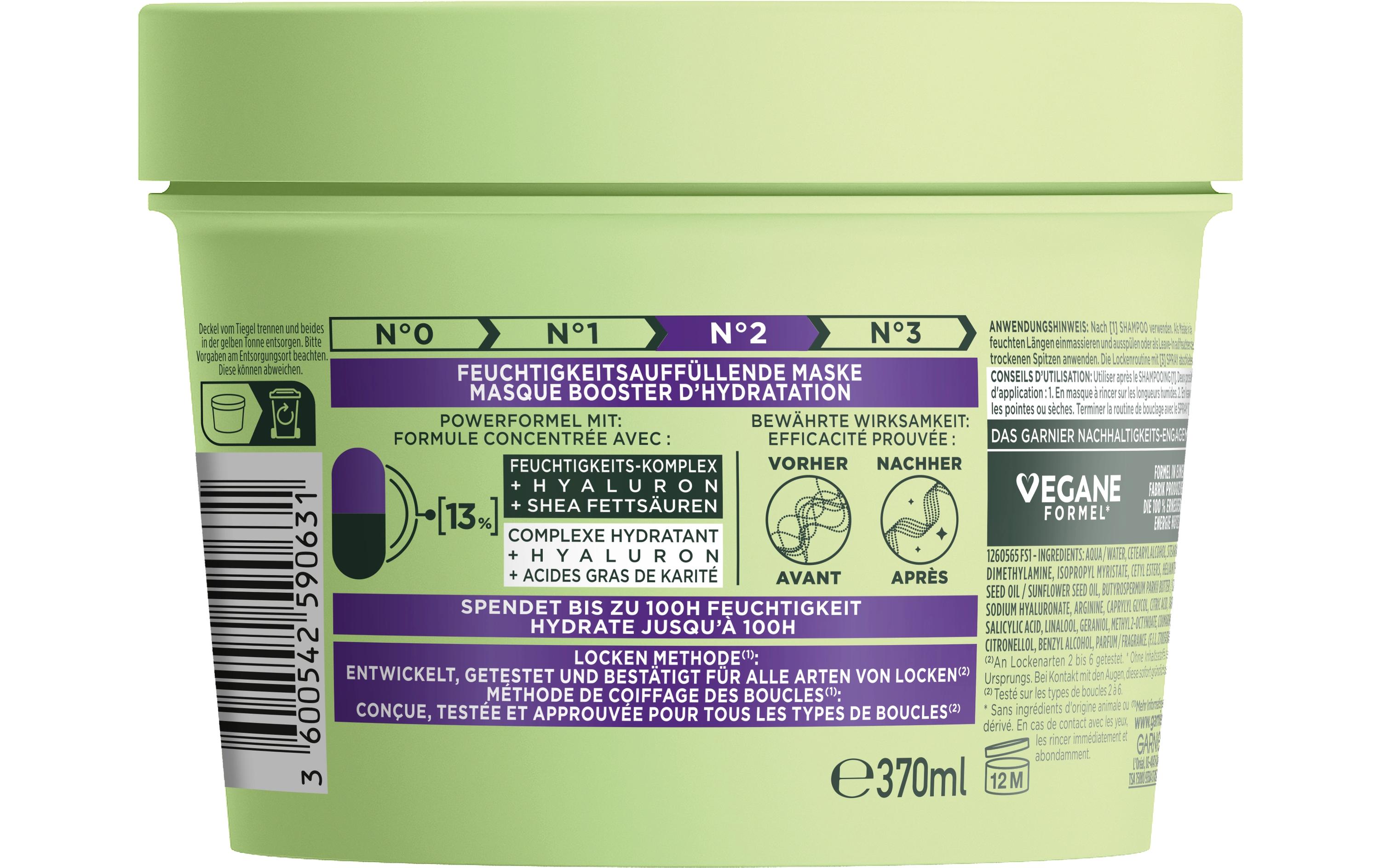 Haarmaske Curls Method 370 mlFeuchtigkeitsauffüllende Maske perfekt für alle Lockenarten