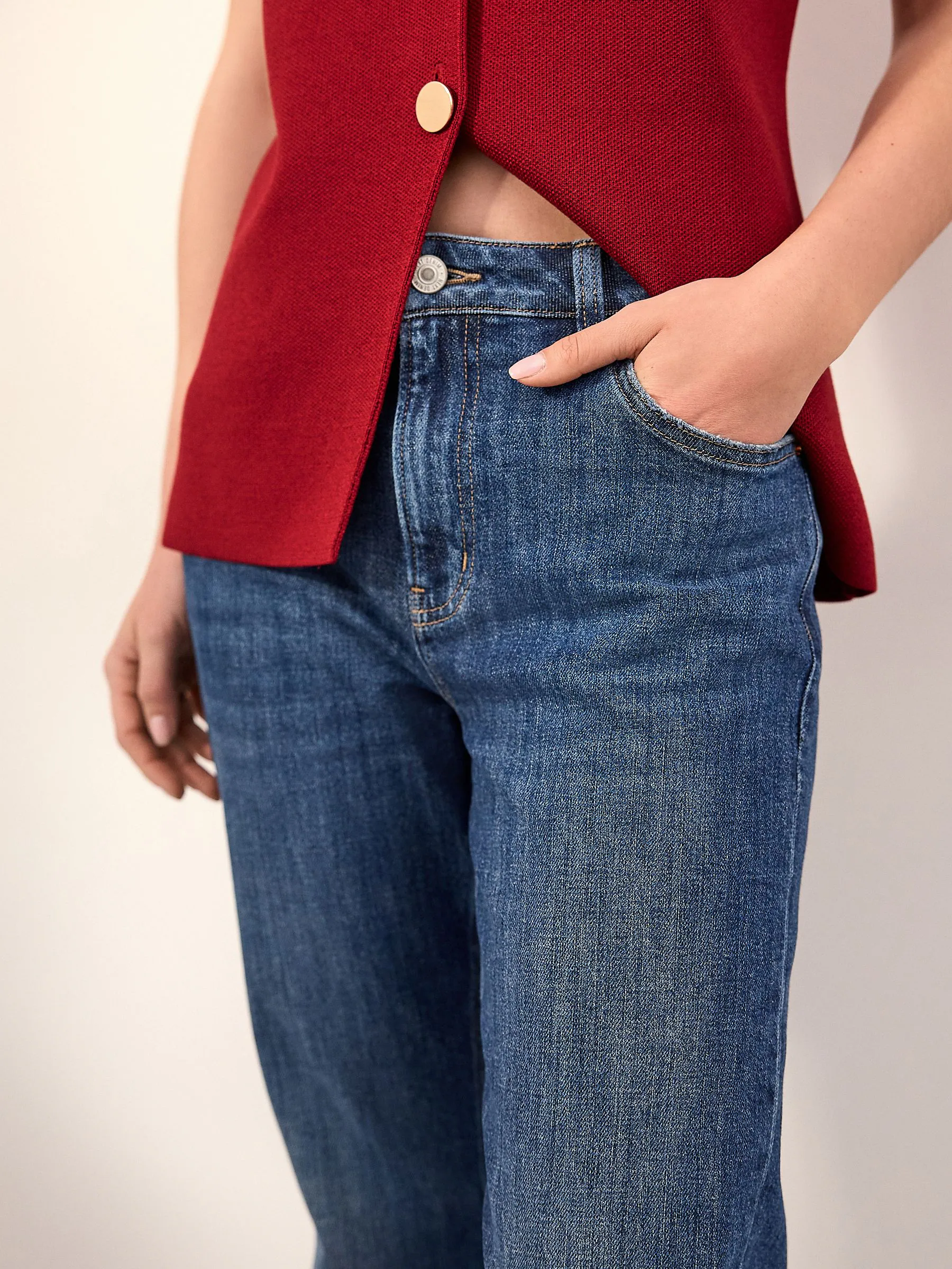 Donkerblauw - Authentieke jeans met bootcut
