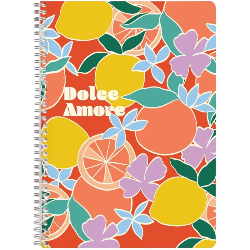 Dolce Amore, Cahier reliure intégrale A4 21x29,7 cm, 148 pages, ligné et marge, ass.