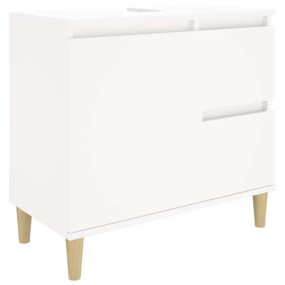 vidaXL - Wastafelonderkast met 1 deur 2 lades - Wit - Hout - 65x33x60 cm