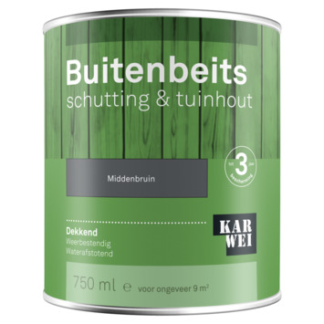 KARWEI buitenbeits schutting & tuinhout dekkend middenbruin 750 ml