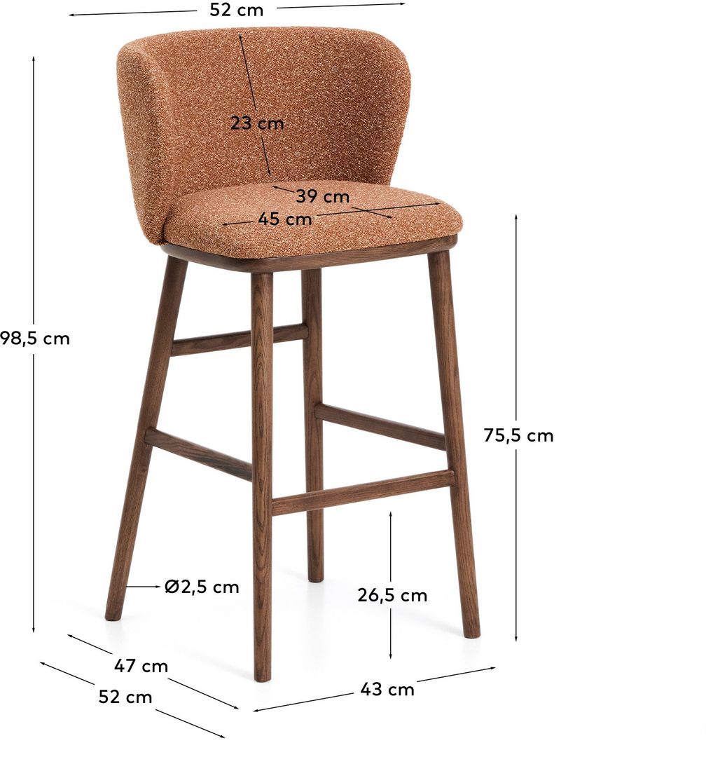 Kave Home   Ciselia Hoog Barstoel