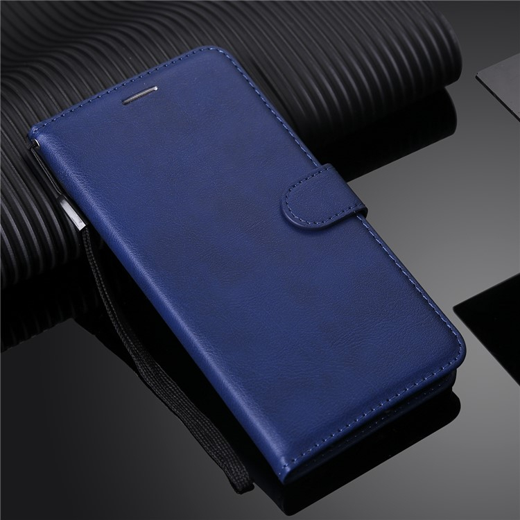 iPhone SE (2022/2020) / 8 / 7 Leder Tasche Flip Cover mit Kartenfach   Handschlaufe - Blau