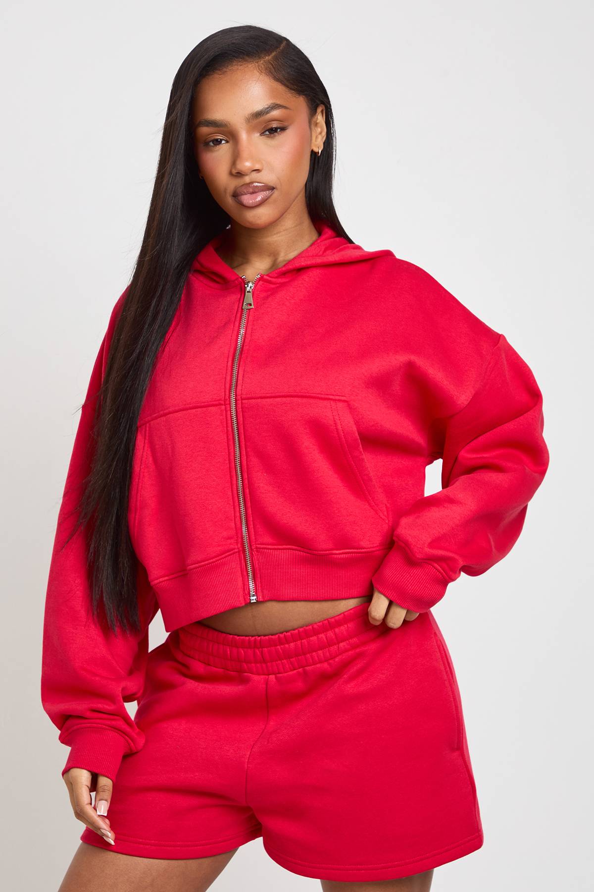 boohoo Sweat À Casynthétiqueche Zippé Oversize Boxy À Manches Ballon