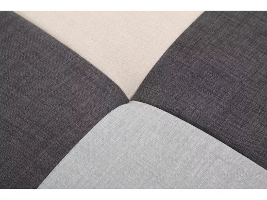 Canapé d'angle convertible en tissu ROMANE - Gris - Angle gauche