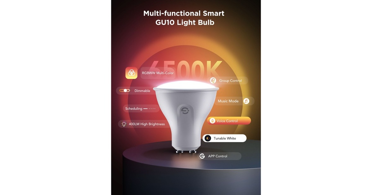 GoveeGU10 Wifi&BLE RGBWW Smart ledlamp  (2 stuks, 2.4 GHz wifi, Bluetooth)