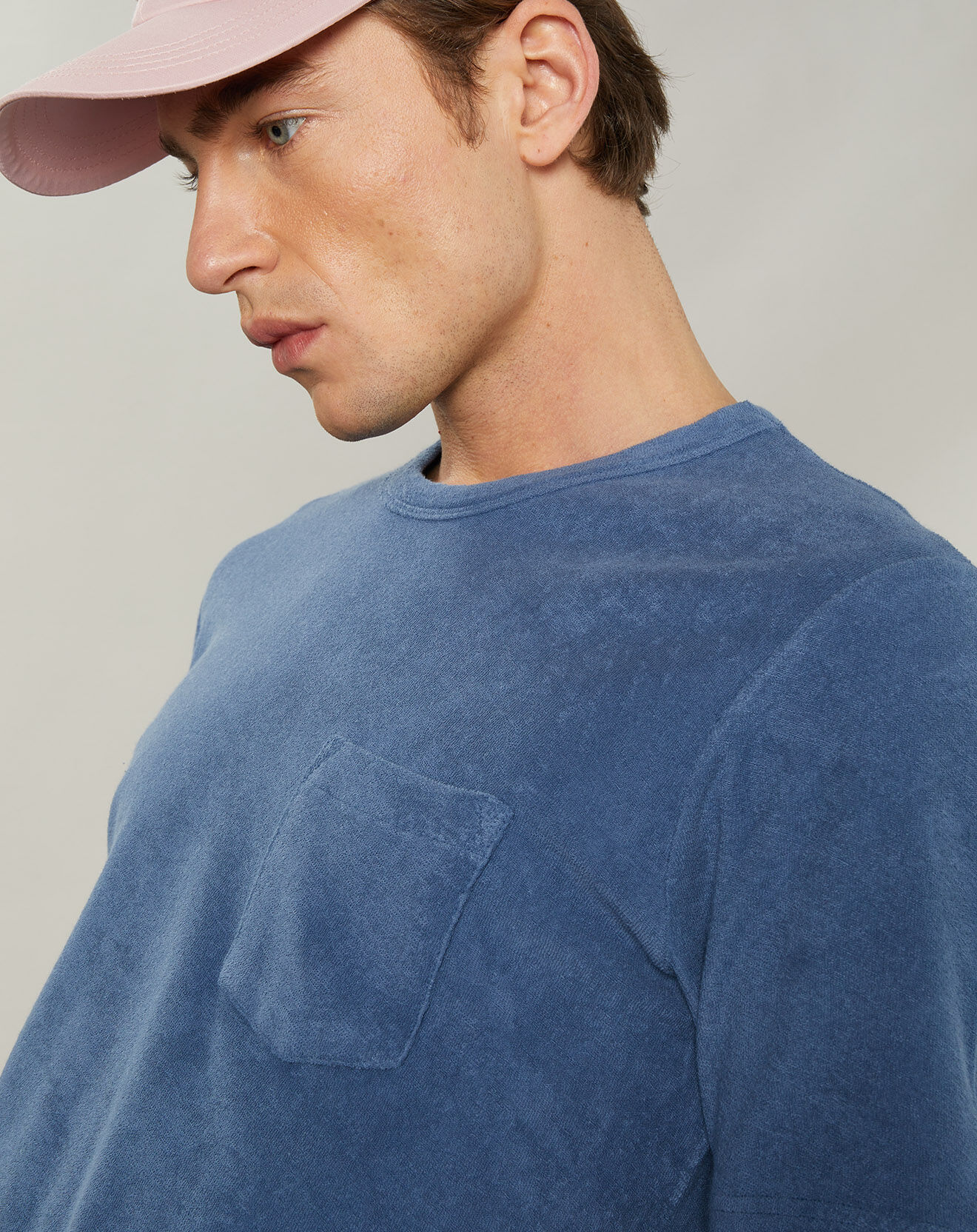 Hartford T-Shirt en éponge Pocket Crew bleu horizon