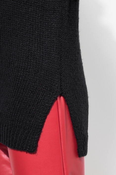 Pullover, Classic Fit, Grobstrick, Ausschnitt mit Spitze