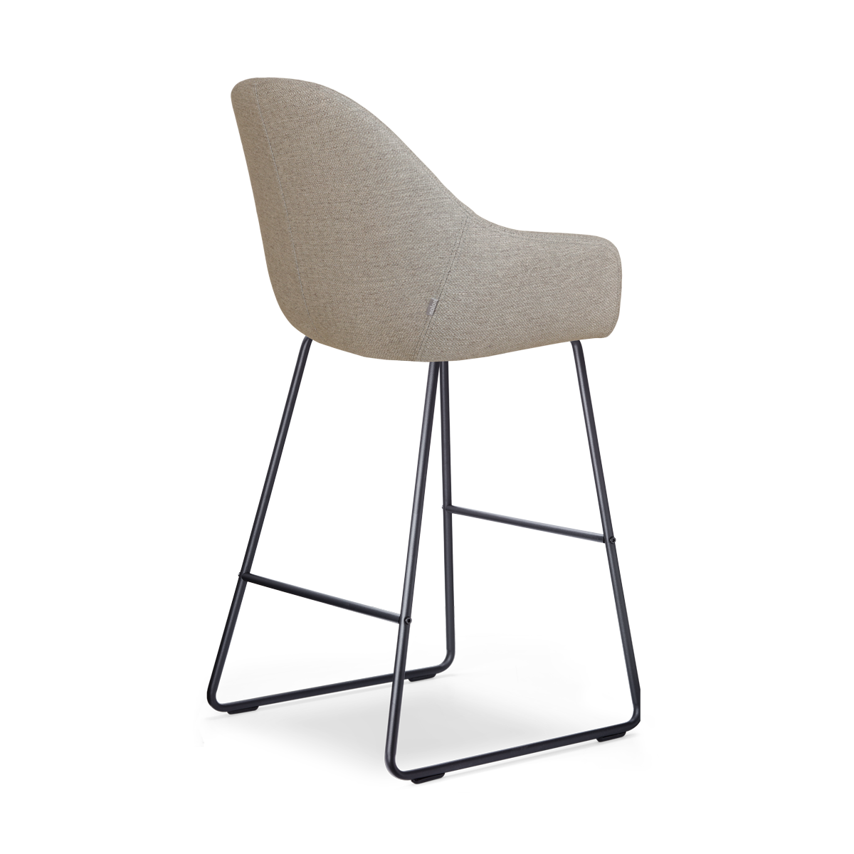 Barkruk Nino-Mae warm grijs - zwart onderstel - 75 cm