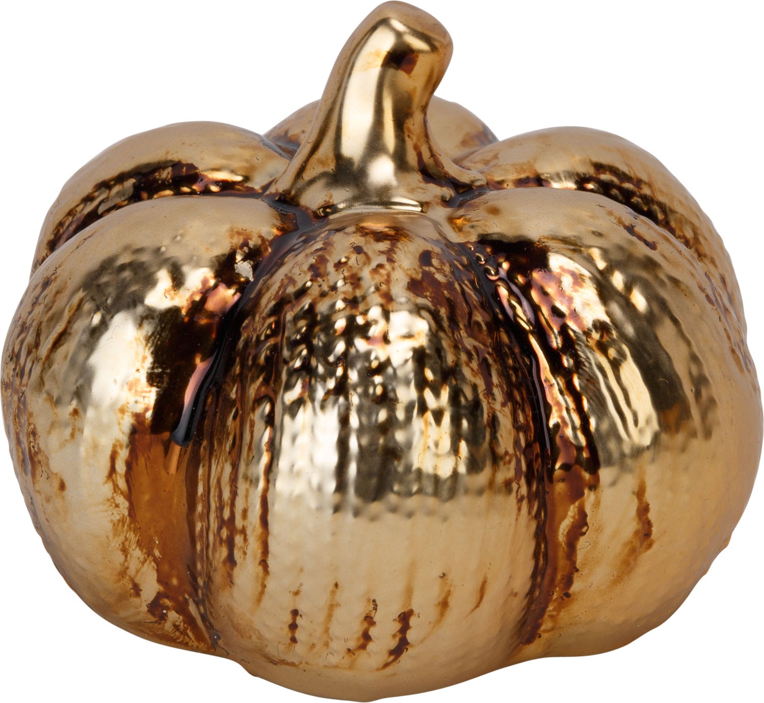 Cosy@Home beeld pompoen goud 10,7 x 10,7 x 8,7 cm