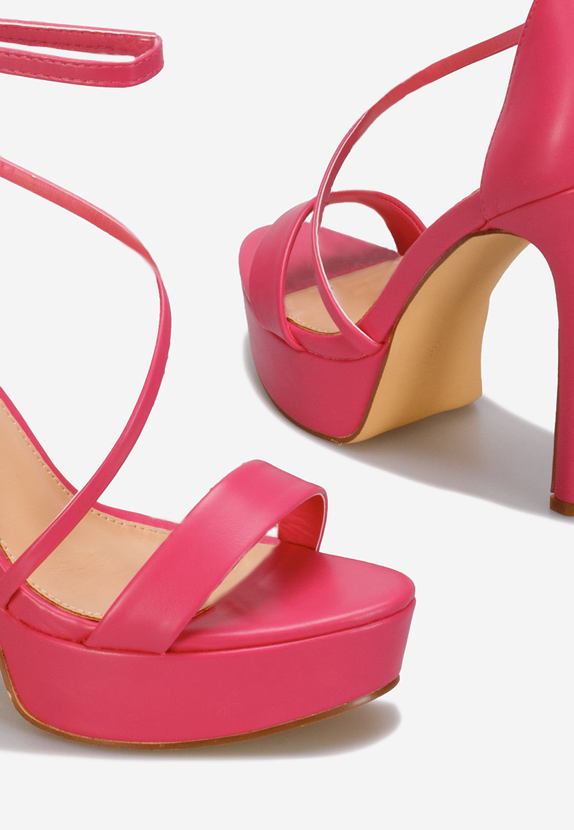 Sandales à talon et plateforme fuchsia Jordy