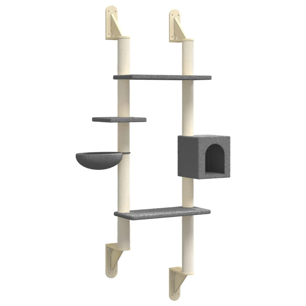 Arranhador de parede para gatos vidaXL, cinza escuro, 180 cm