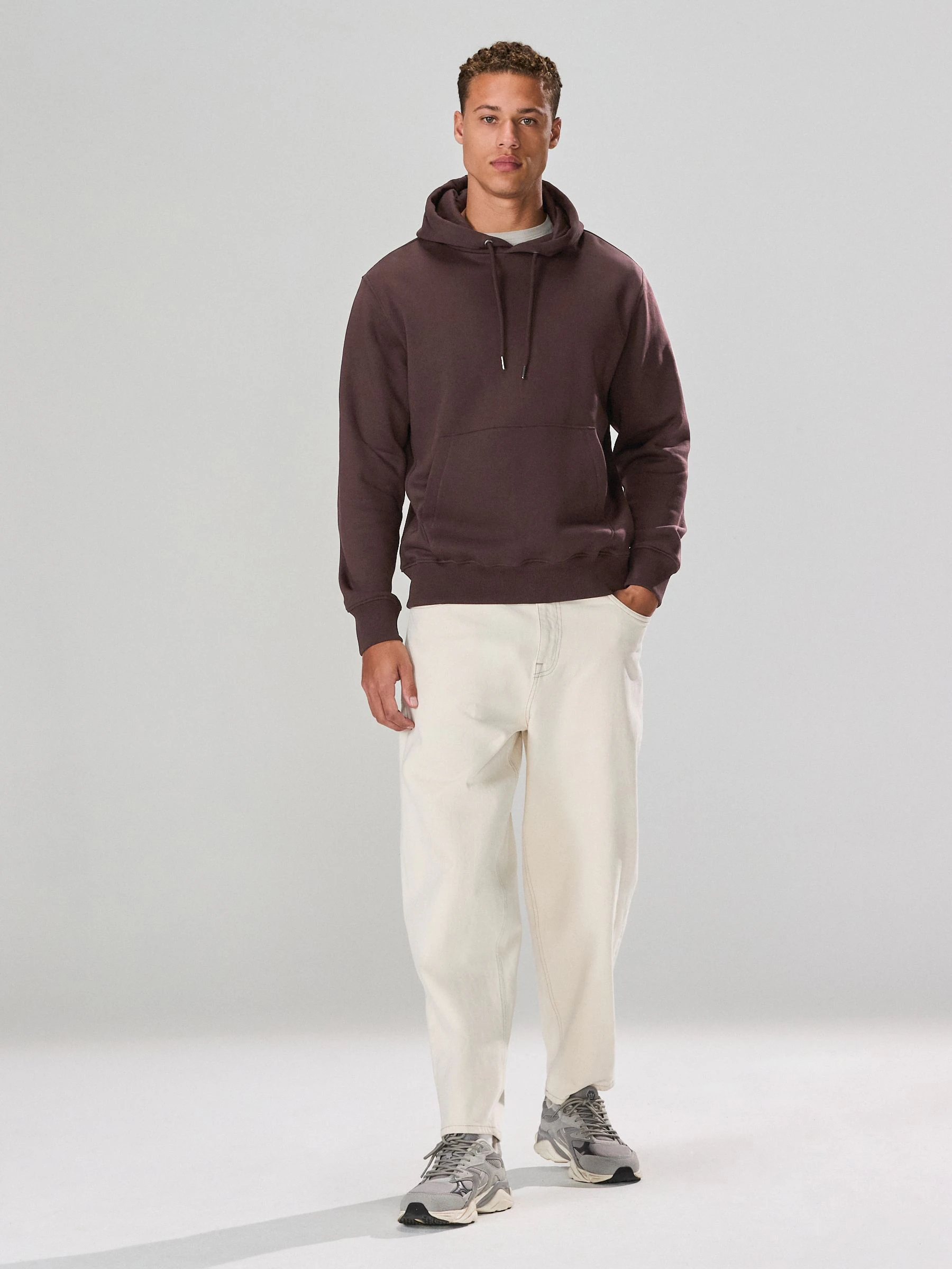 Chocoladebruin - Normale Pasvorm - Zwaargewicht Cotton Rich Jersey Hoodie