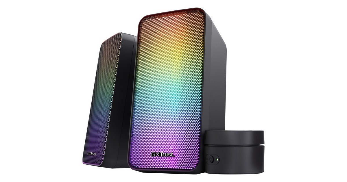 TrustGXT 611 WEZZ ILLUMINATED 2.0 RGB Speaker set pc-luidspreker  (Zwart, RGB leds)