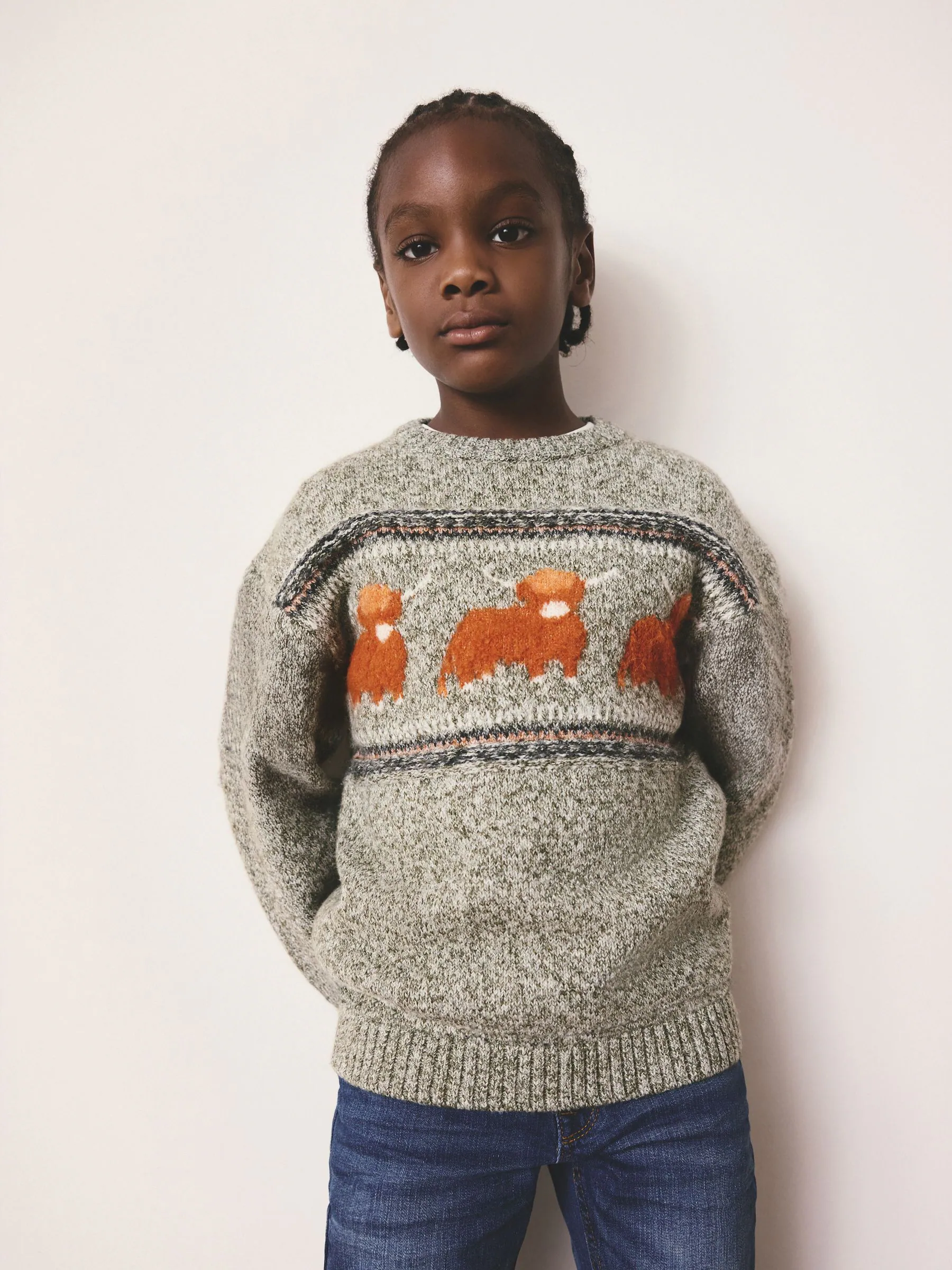 Groen - Hamish The Highland Cow Matching Family Jumper (3mths-16yrs)