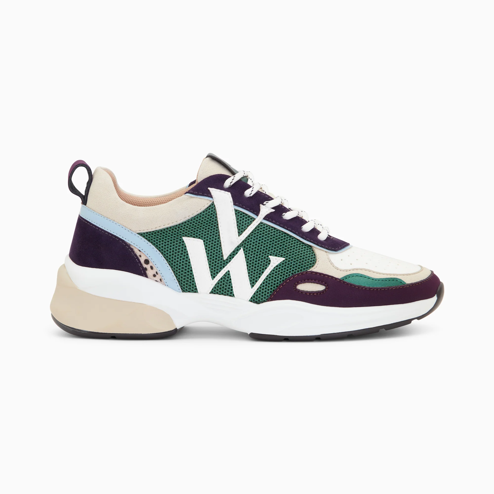 Sneakers-Baskets monogramme Orlanne prune et vert