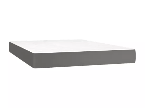 Sommier tapissier avec matelas et LED Gris 140x190cm Similicuir