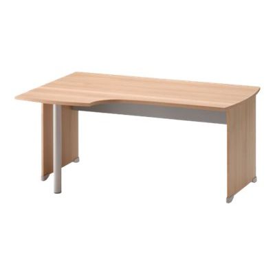 Bureau compact à gauche JAZZ+ - 160 cm - Pieds panneaux - Hêtre ambré