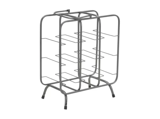 Porte-bouteille 9 places en métal gris 40x23x47,5 cm