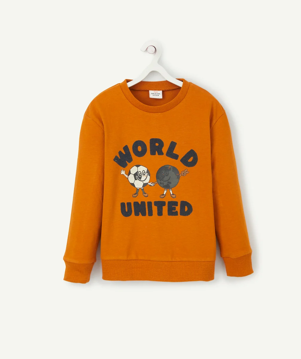 LE T-SHIRT ORANGE AVEC ANIMATIONS EN FIBRES RECYCLÉES GARÇON