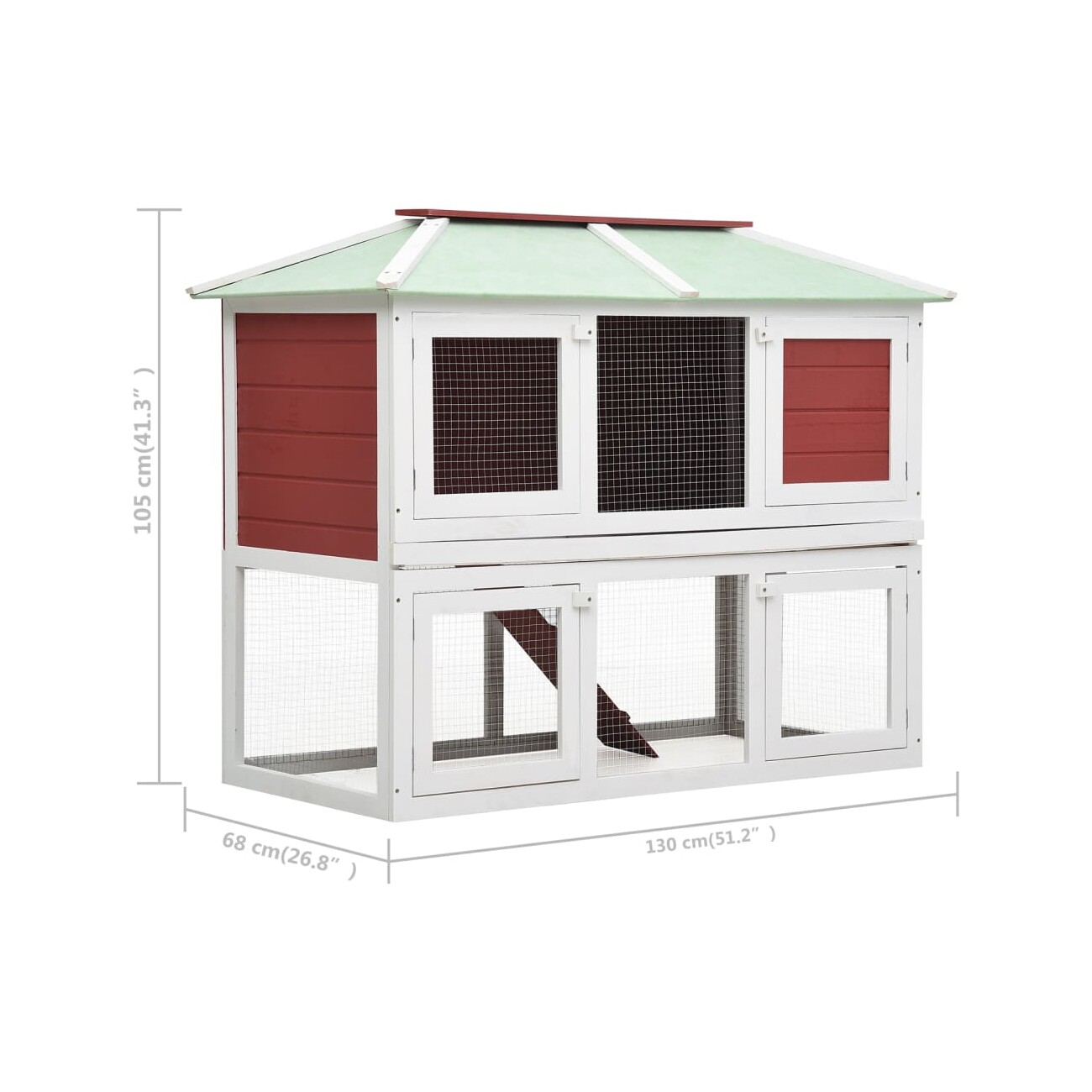 VidaXL Holz Kaninchenstall rot