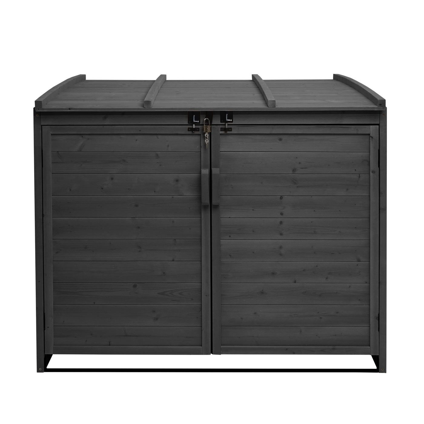 XL 2er-/4er-Mülltonnenverkleidung MCW-H75b, Mülltonnenbox, erweiterbar 138x138x105cm Holz MVG-zertifiziert ~ anthrazit