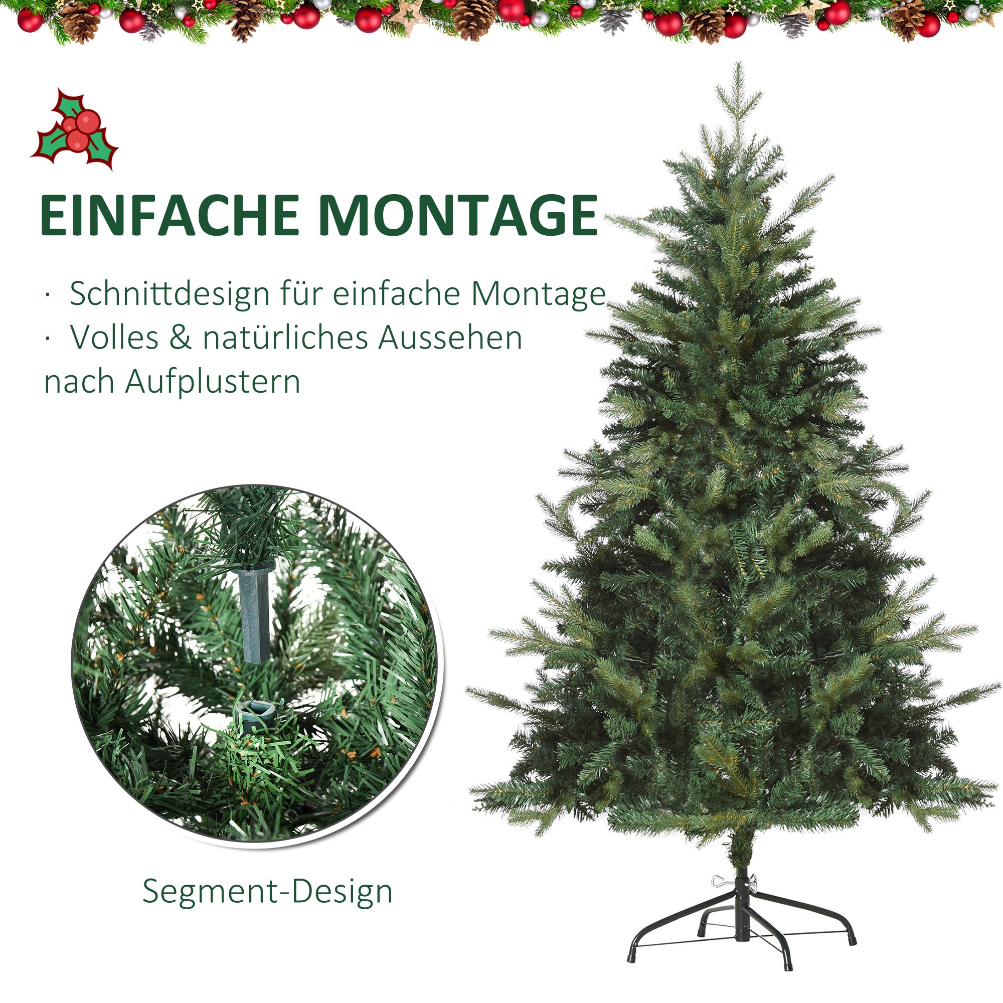 HOMCOM Künstlicher Weihnachtsbaum grün 95 x 150 cm (ØxH)