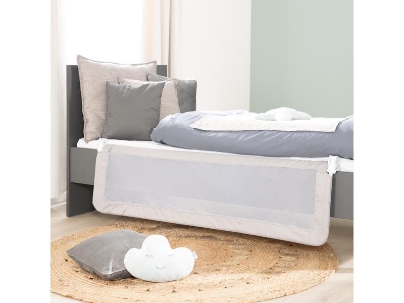 roba Bettgitter Klipp-Klapp Taupe 100 x 40 cm Klappbares Bettschutzgitter für Babys und Kinder