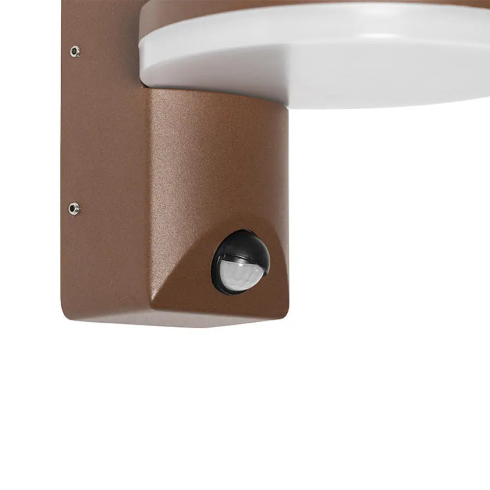 Qazqa buitenlampen met sensor esmee bronskleurig geïntegreerde led