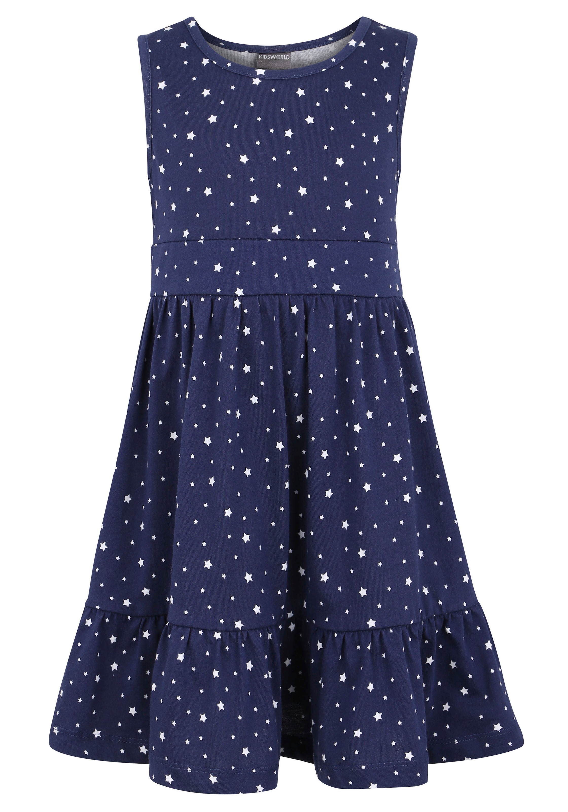 KIDSWORLD Jerseykleid »2tlg. Shirtkleid + Haarband im niedlichen Sternen-Allover« Set, 2 Stk. tlg. festliche Anlässe,  knielang,  verspielter Stil,  aus Baumwolle