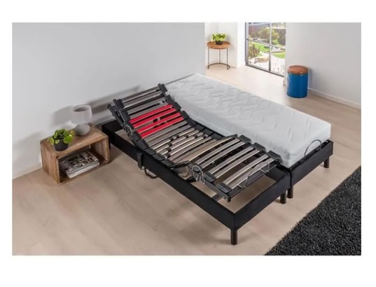 DEKO DREAM - Matelas + Sommier 2 x 90 x 200 Ensemble relaxation matelas mousse 2x90x200 cm + sommier éle...