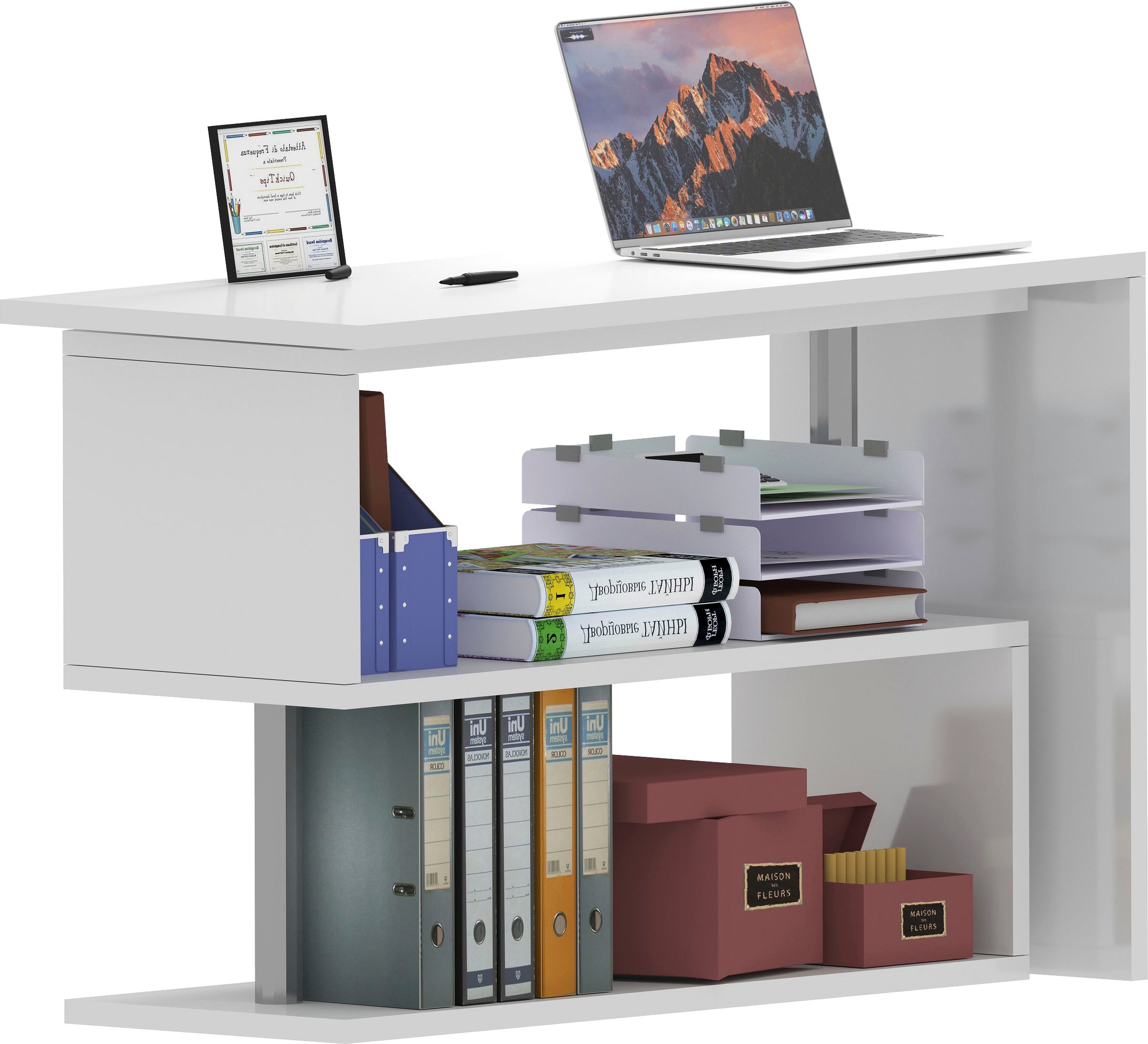 INOSIGN Schreibtisch »Volta, Made in Italy« multifunktional - als Computertisch, Eckschreibtisch oder Sideboard