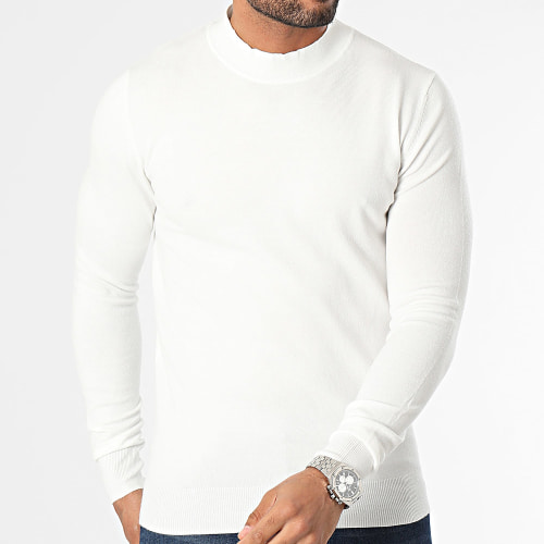 Pull Col Cheminée Blanc