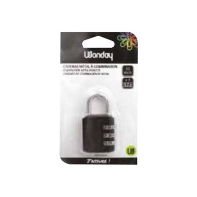 Wonday - Cadenas à combinaison 3 chiffres - 32 mm - noir