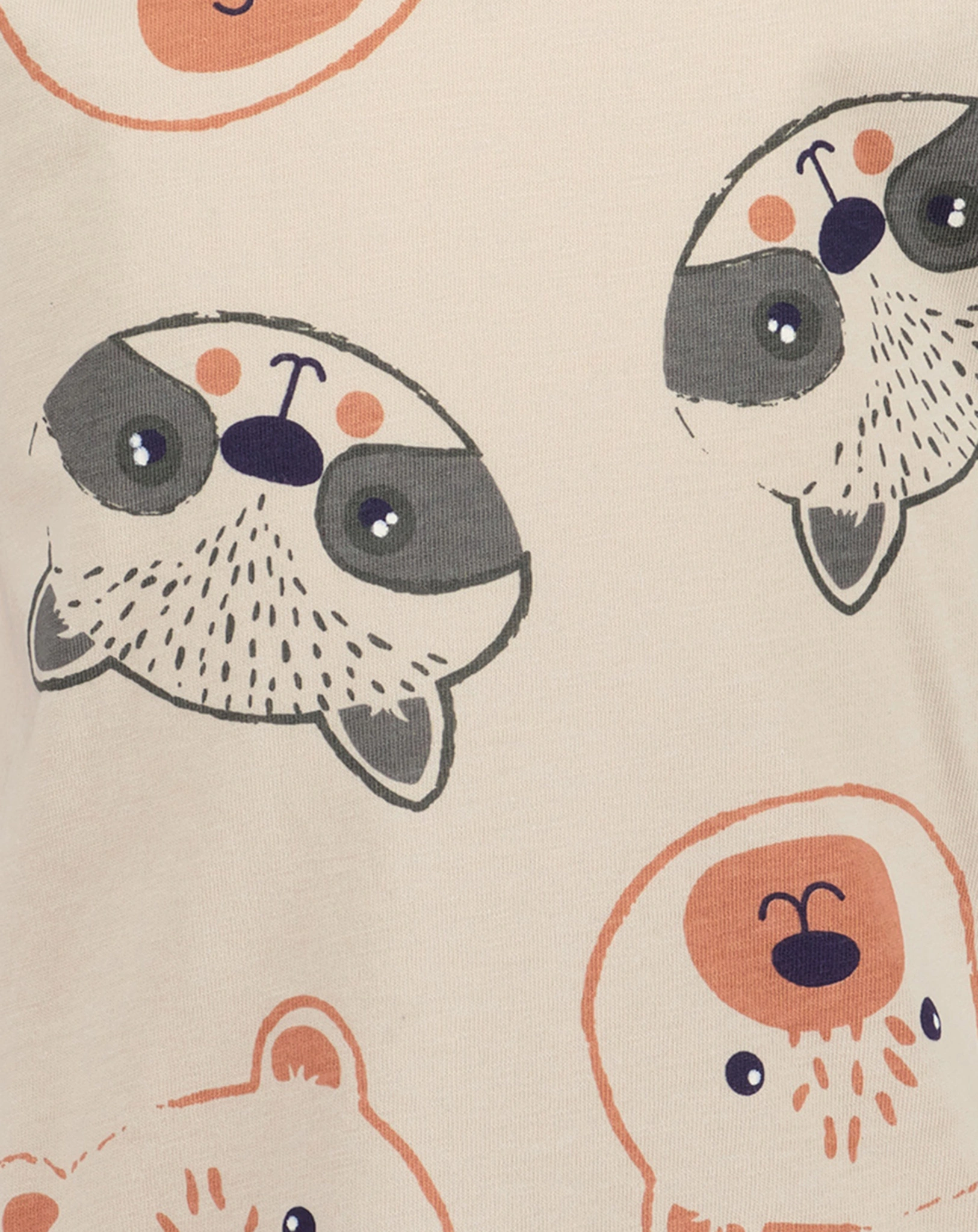 Langarmshirt CUTE FACES in kiesel
