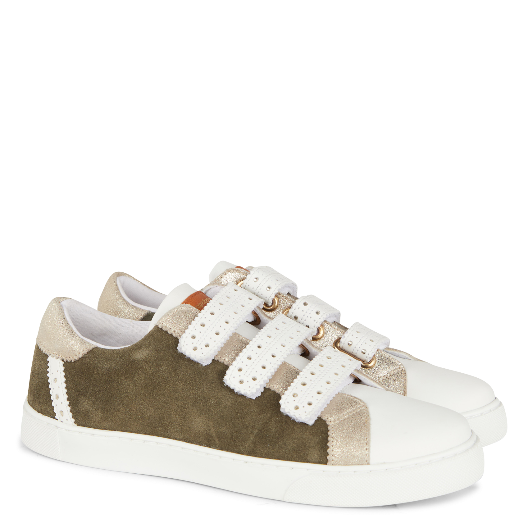 SUZAK - Baskets basses en cuir velours | Blanc
