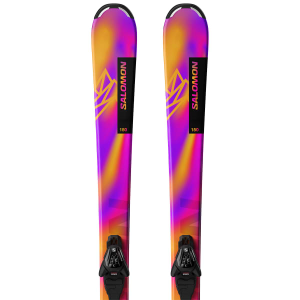 Pack ski SALOMON LUX JR M + L6 GW J2 RHODAMINE RED / SAFFRON / BLACK
