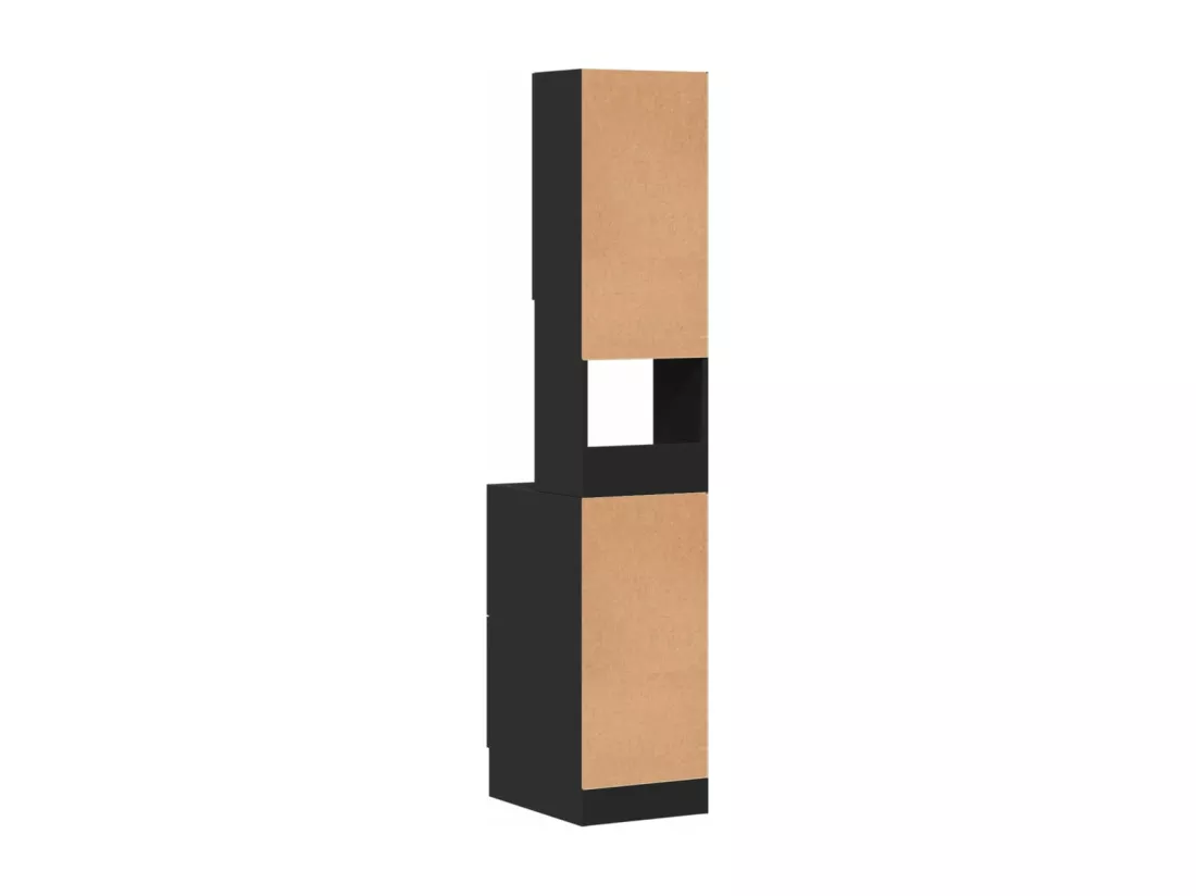 Armoire de cuisine noir 35x50x180 cm bois d'ingénierie