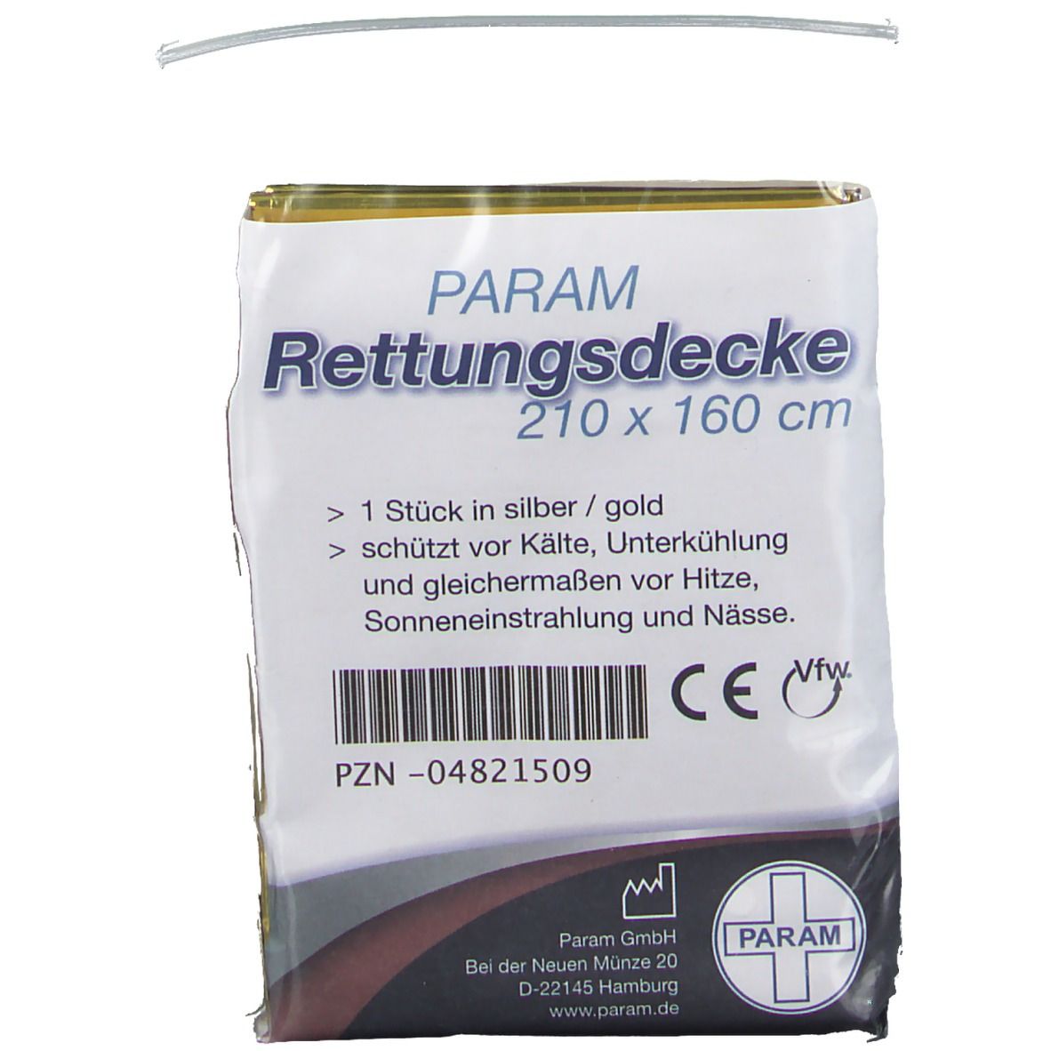 PARAM Rettungsdecke 160 x 210 cm