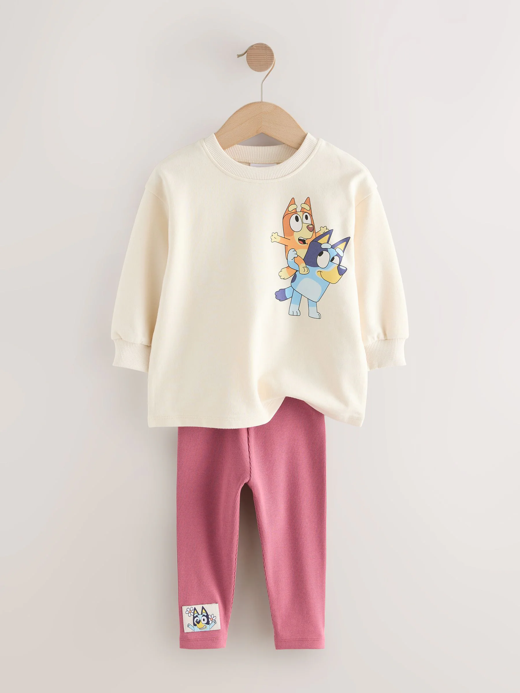 Ecru wit - Set met Bluey-top met lange mouwen en legging (3mnd-7jr)