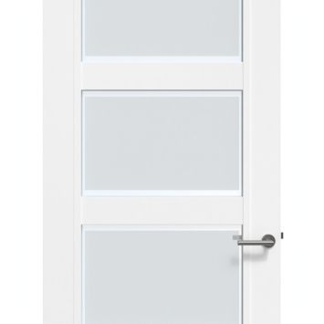 Arne & Bodil binnendeur ABB102 mat glas met blanke rand - wit afgelakt - glaslat wit