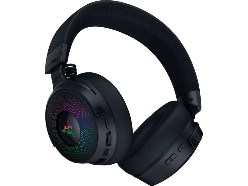 Razer Headset Kraken V4 Pro Schwarz Kabelloses Over-Ear Gaming RGB-Headset