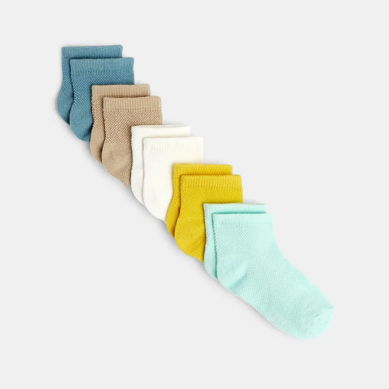 Chaussettes coton jacquard fantaisie couleur bébé garçon Gris ou noir