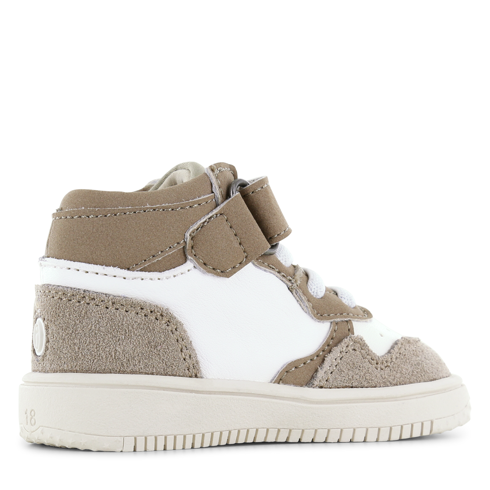 Shoesme wit-taupe sneakertje Microfiber leer, Suède | Uni schoenen