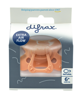 Difrax Fopspeen Natural 6  Maanden Uni Peachy 1ST
