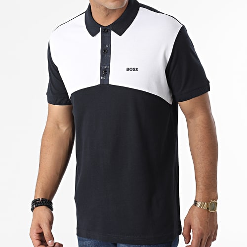 Polo Manches Courtes 50476933 Bleu Marine Blanc