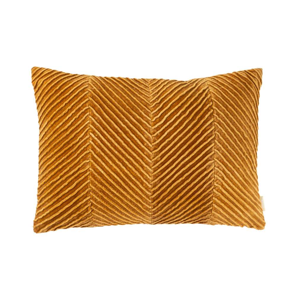 Sierkussen velours Tucked allover gold 35x50 cm